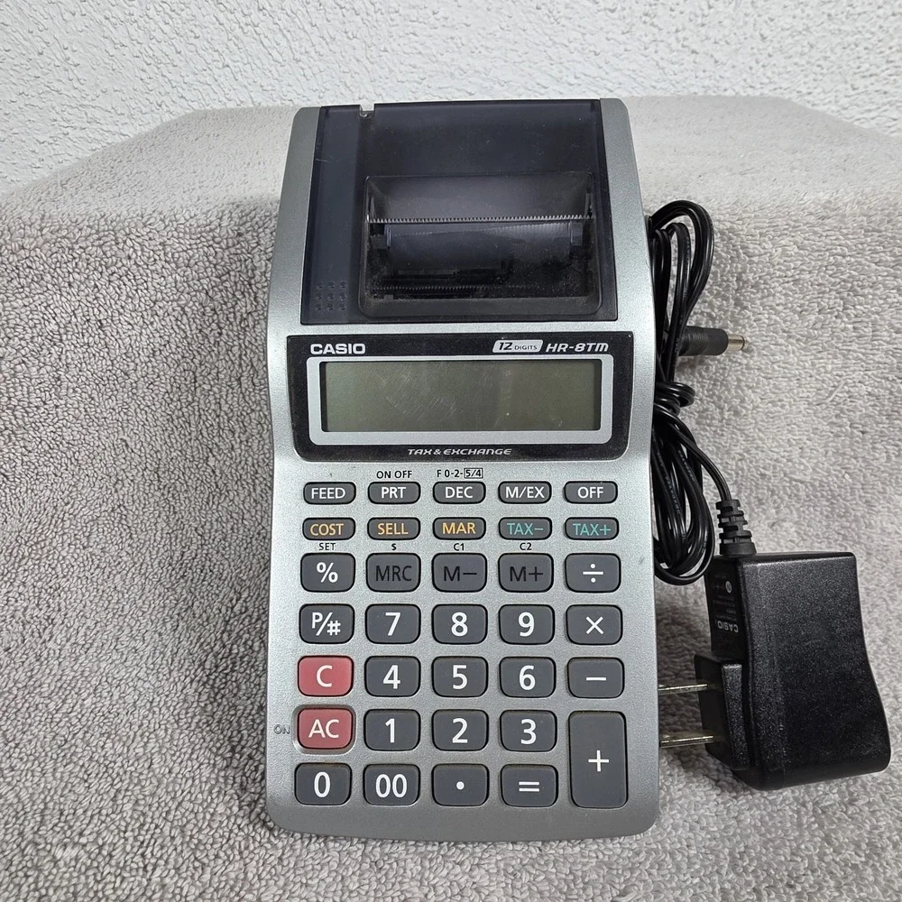 Casio Printing‎ Calculator HR-8TM Tax & Exchange 12 Digit Large Display